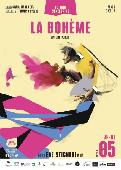 Locandina "La Bohème" dell'Orchestra Senzaspine - Imola 5 aprile 2023