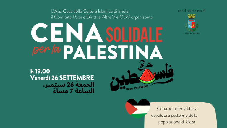 copertina di CENA SOLIDALE PER LA PALESTINA